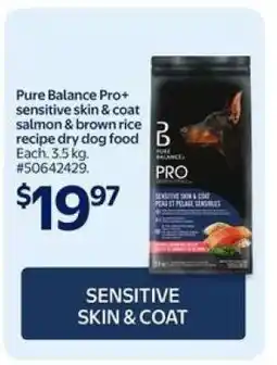 Walmart Pure Balance Pro+ Sensitive Skin & Coat Salmon & Brown Rice Recipe Dry Dog Food offer