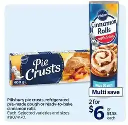 Walmart Pillsbury Pie Crusts or Cinnamon Rolls offer