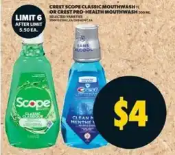 Real Canadian Superstore Crest Scope Classic Mouthwash or Crest Pro-Health Mouthwash offer