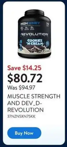 Walmart HIGH WHEY REVOLUTION Cookies 'N Cream offer