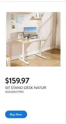 Walmart SIT STAND DESK NATUR offer