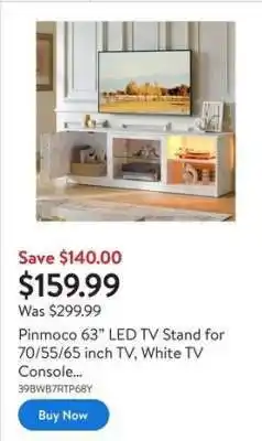 Walmart Pinmoco 63” LED TV Stand offer