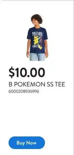 Walmart B POKEMON SS TEE offer