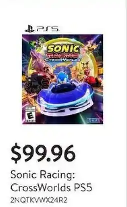 Walmart Sonic Racing: CrossWorlds PS5 offer