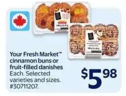 Walmart Your Fresh Market Cinnamon Buns or Fruit-Filled Danishes offer