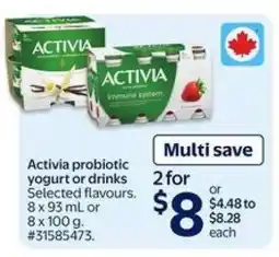 Walmart Activia Probiotic Yogurt or Drinks offer