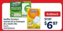 Walmart Swiffer Dusters Starter Kit or Sweeper Dry Cloths 16s offer