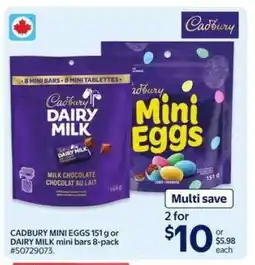 Walmart Cadbury Mini Eggs or Dairy Milk Mini Bars offer