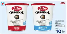 Walmart Astro Original Balkan Yogourt offer