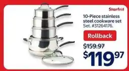 Walmart Starfrit 10-Piece Stainless Steel Cookware Set offer