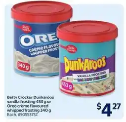 Walmart Betty Crocker Dunkaroos Vanilla Frosting or Oreo Crème Flavoured Whipped Frosting offer