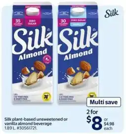 Walmart SILK ALMOND BEVERAGE offer