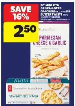 Real Canadian Superstore PC Mini Pita or Scalloped Crackers or Butter Twists offer