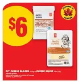 No Frills PC Cheese Blocks or Cheese Slices offer