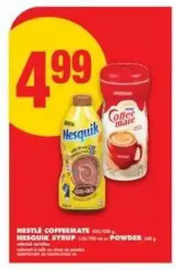 No Frills NESTLÉ COFFEEMATE / NESQUIK SYRUP offer