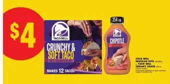 No Frills Taco Bell Regular Kits + Taco Bell Creamy Sauce offer