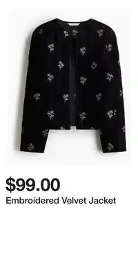 H&M Embroidered Velvet Jacket offer