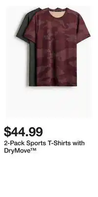 H&M 2-Pack Sports T-Shirts with DryMove offer