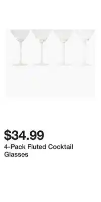 H&M 4-Pack Fluted Cocktail Glasses offer
