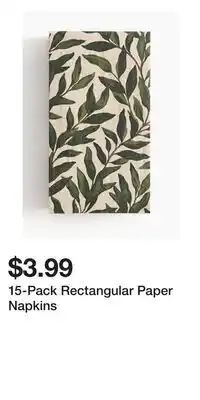 H&M 15-Pack Rectangular Paper Napkins offer
