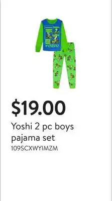 Walmart Yoshi 2 pc boys pajama set offer