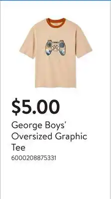 Walmart George Boys' Oversized Graphic Tee offer