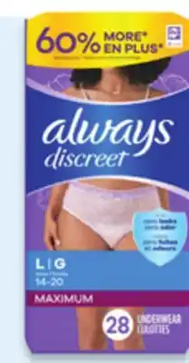 Walmart Always Discreet incontinence underwear offer