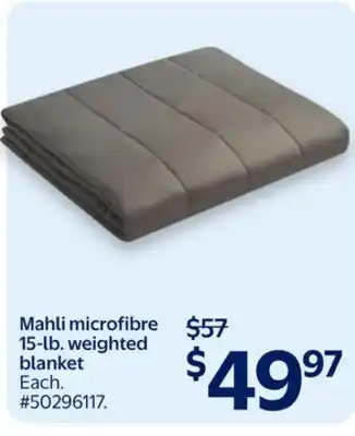 Walmart Mahli microfibre 15-lb. weighted blanket offer