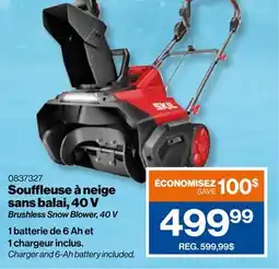 Patrick Morin Brushless Snow Blower, 40 V offer