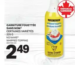 L'Intermarché GARNITURE FOUETTÉE SANS NOM | NO NAME WHIPPED TOPPING, 225 G offer
