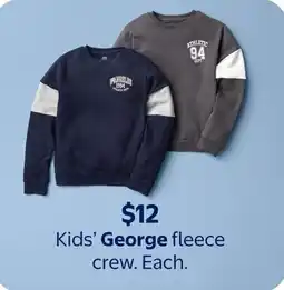Walmart George kids' fleece crew offer