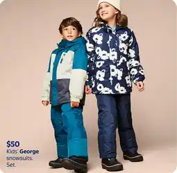 Walmart George kids' snowsuits set offer