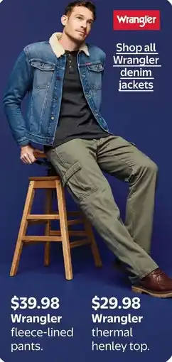 Walmart Wrangler fleece-lined pants offer