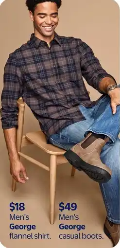 Walmart George men's flannel shirt offer