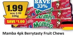 Starsky Mamba 4pk Berrytasty Fruit Chews offer