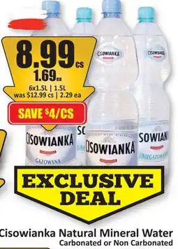 Starsky Cisowianka Natural Mineral Water Carbonated or Non Carbonated offer