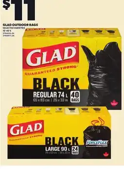 Loblaws GLAD OUTDOOR BAGS, 10-40'S offer