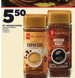 Loblaws PC INSTANT COFFEE, 80/100 G offer