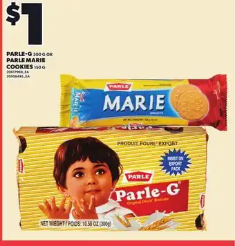 Loblaws PARLE-G, 300 G PARLE MARIE COOKIES, 150 G offer