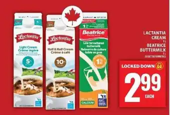 Food Basics Lactantia Cream / Beatrice Buttermilk offer
