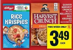 Food Basics Quaker Harvest Crunch / Kellogg's Rice Krispies offer