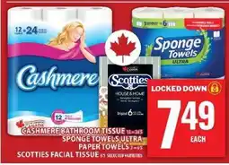 Food Basics Cashmere Bathroom Tissue, Sponge Towels Ultra, Scotties Facial Tissue offer