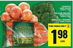 Food Basics Carrots, Yellow Onions, Broccoli Crowns offer