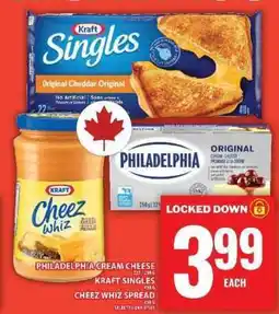 Food Basics Philadelphia Cream Cheese, Kraft Singles, Cheez Whiz Spread offer