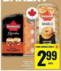 Food Basics DEMPSTER’S BAGELS OR DINNER ROLLS offer