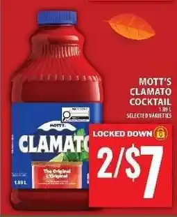 Food Basics MOTT’S CLAMATO COCKTAIL offer