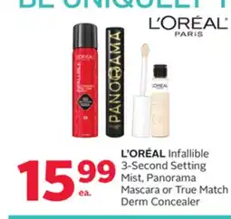 Rexall L' ORÉAL Infallible 3-Second Setting Mist, Panorama Mascara or True Match Derm Concealer offer