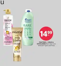 Rexall PANTENE or HEAD & SHOULDERS Bare Hair Care offer