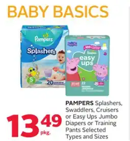 Rexall PAMPERS Splashers, Swaddlers, Cruisers or Easy Ups Jumbo Diapers or Training Pants offer