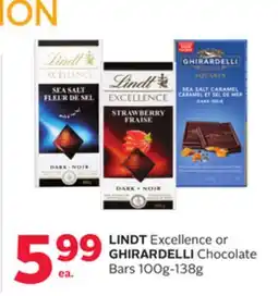 Rexall LINDT Excellence or GHIRARDELLI Chocolate Bars offer